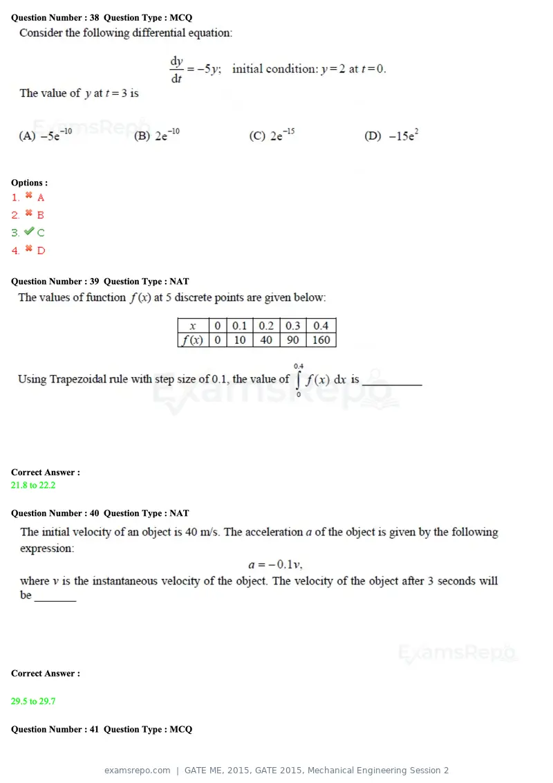 GATE ME 2015 question paper, GATE 2015, Mechanical Engineering Session 2, page 38 of 70
