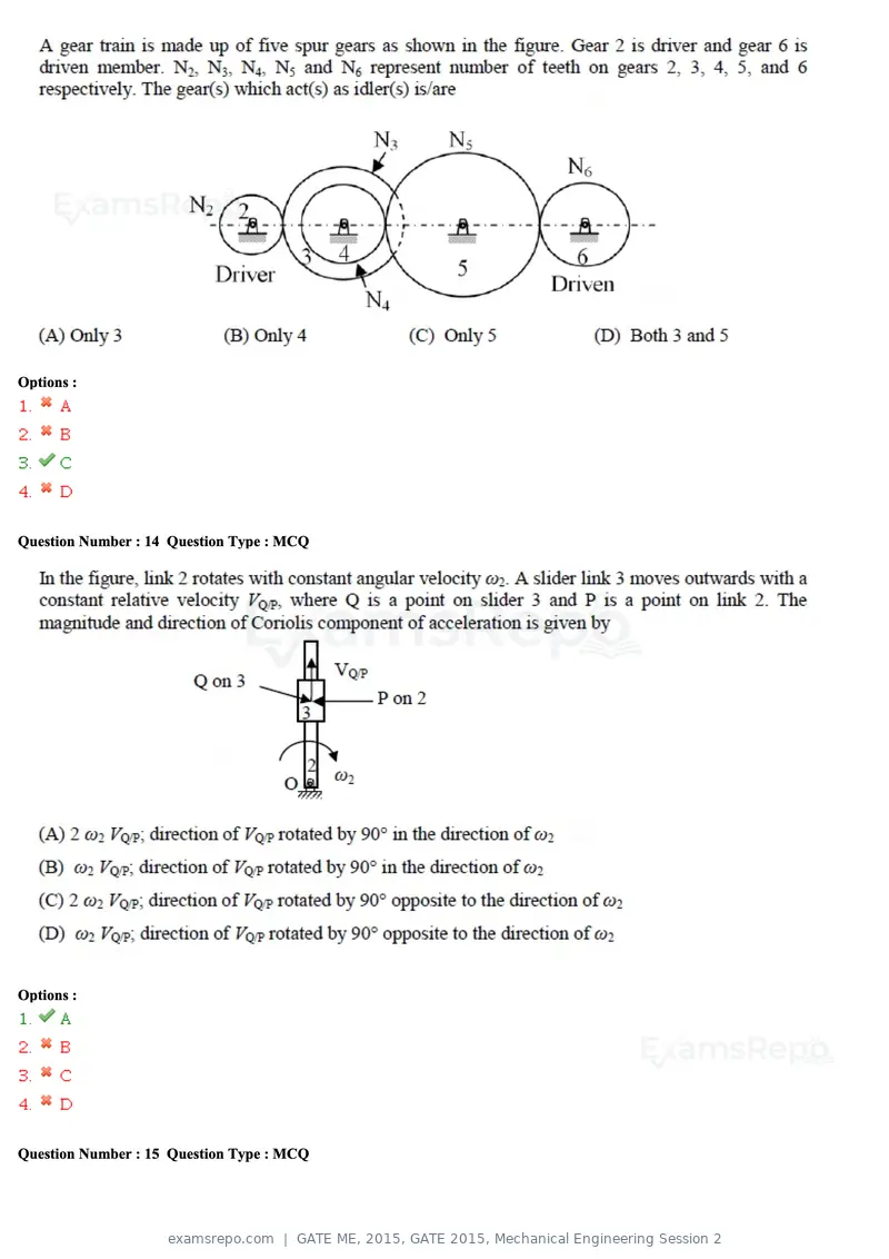 GATE ME 2015 question paper, GATE 2015, Mechanical Engineering Session 2, page 53 of 70