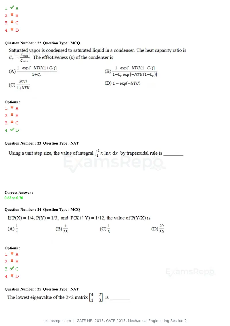 GATE ME 2015 question paper, GATE 2015, Mechanical Engineering Session 2, page 56 of 70