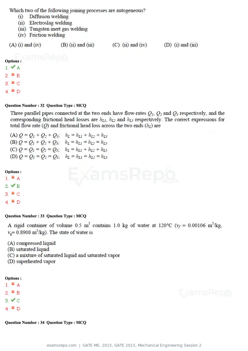 GATE ME 2015 question paper, GATE 2015, Mechanical Engineering Session 2, page 59 of 70