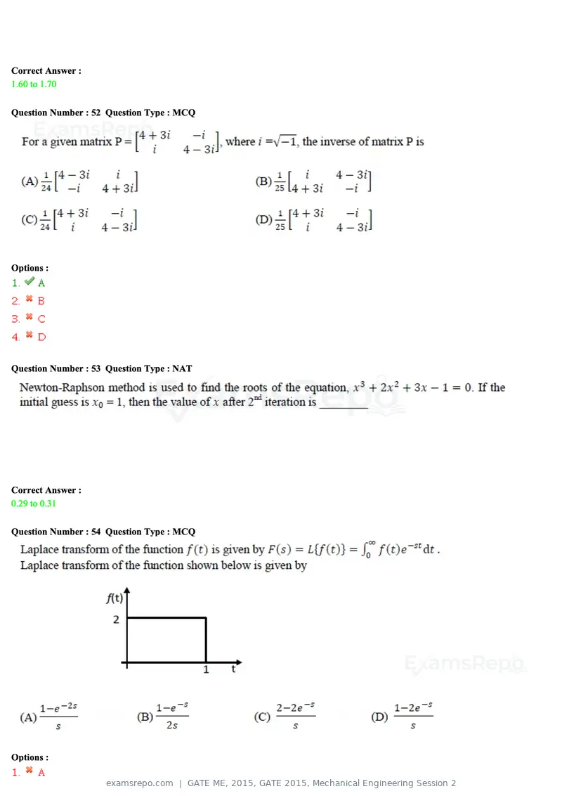 GATE ME 2015 question paper, GATE 2015, Mechanical Engineering Session 2, page 66 of 70