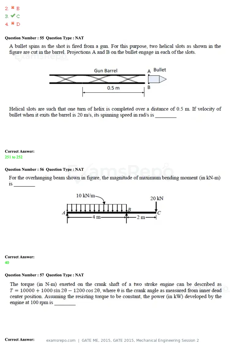 GATE ME 2015 question paper, GATE 2015, Mechanical Engineering Session 2, page 67 of 70