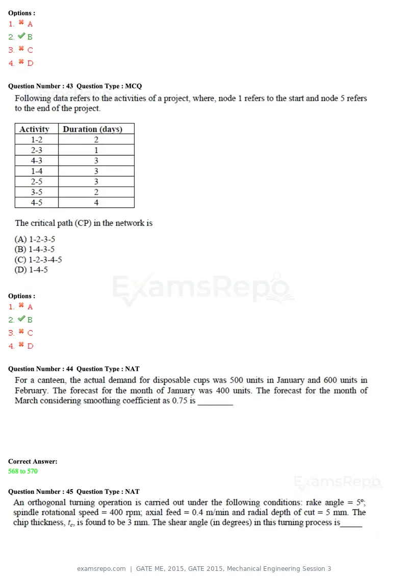 GATE ME 2015 question paper, GATE 2015, Mechanical Engineering Session 3, page 17 of 70