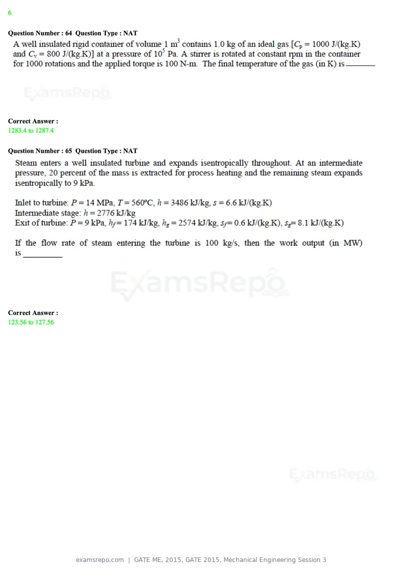 GATE ME 2015 question paper, GATE 2015, Mechanical Engineering Session 3, page 25 of 70