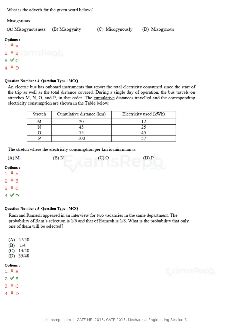 GATE ME 2015 question paper, GATE 2015, Mechanical Engineering Session 3, page 3 of 70