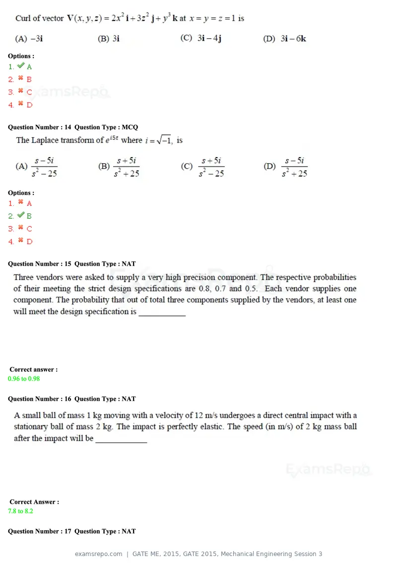 GATE ME 2015 question paper, GATE 2015, Mechanical Engineering Session 3, page 31 of 70