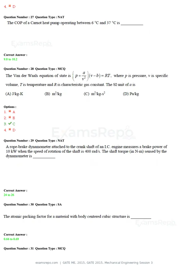 GATE ME 2015 question paper, GATE 2015, Mechanical Engineering Session 3, page 35 of 70