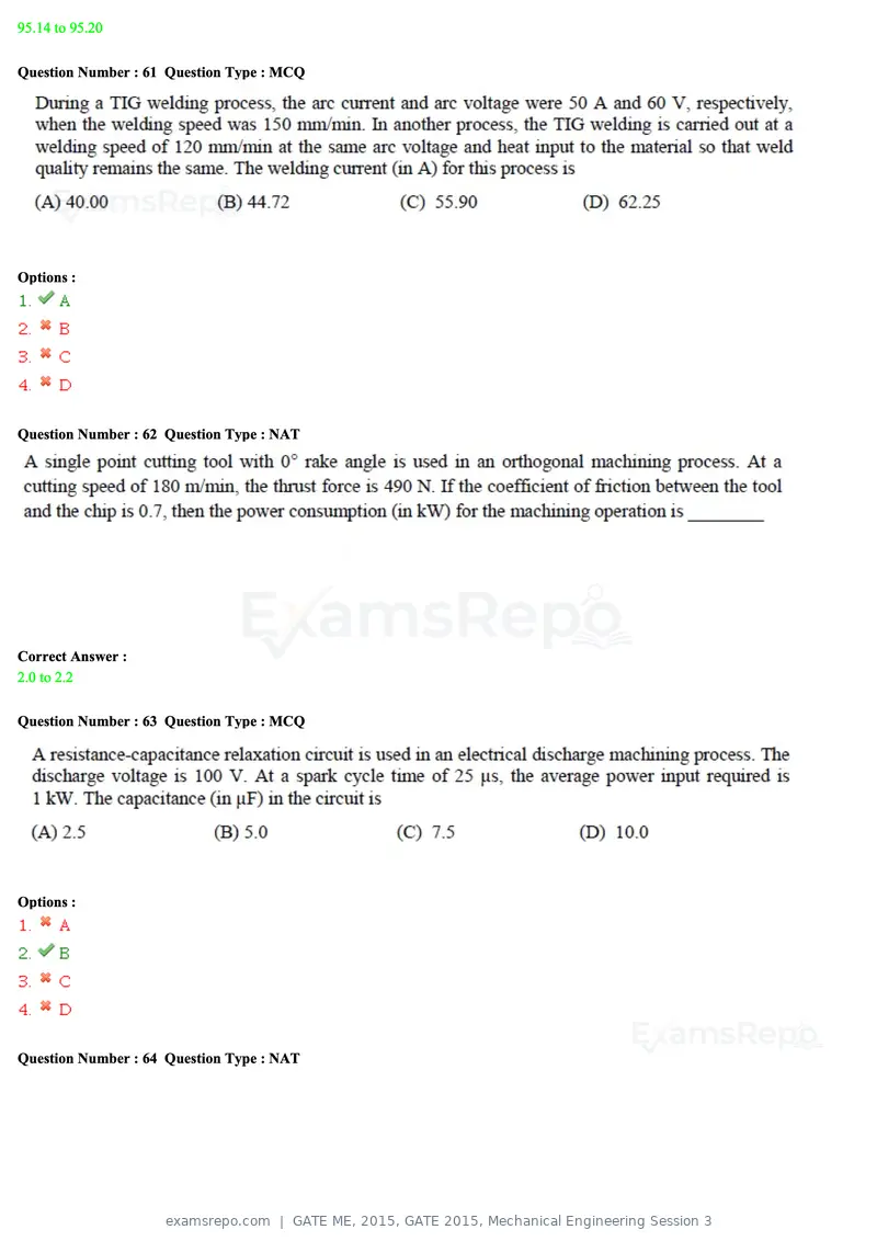 GATE ME 2015 question paper, GATE 2015, Mechanical Engineering Session 3, page 45 of 70