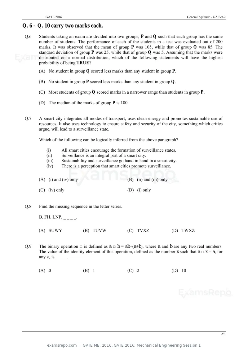 GATE ME 2016 question paper, GATE 2016, Mechanical Engineering Session 1, page 17 of 52