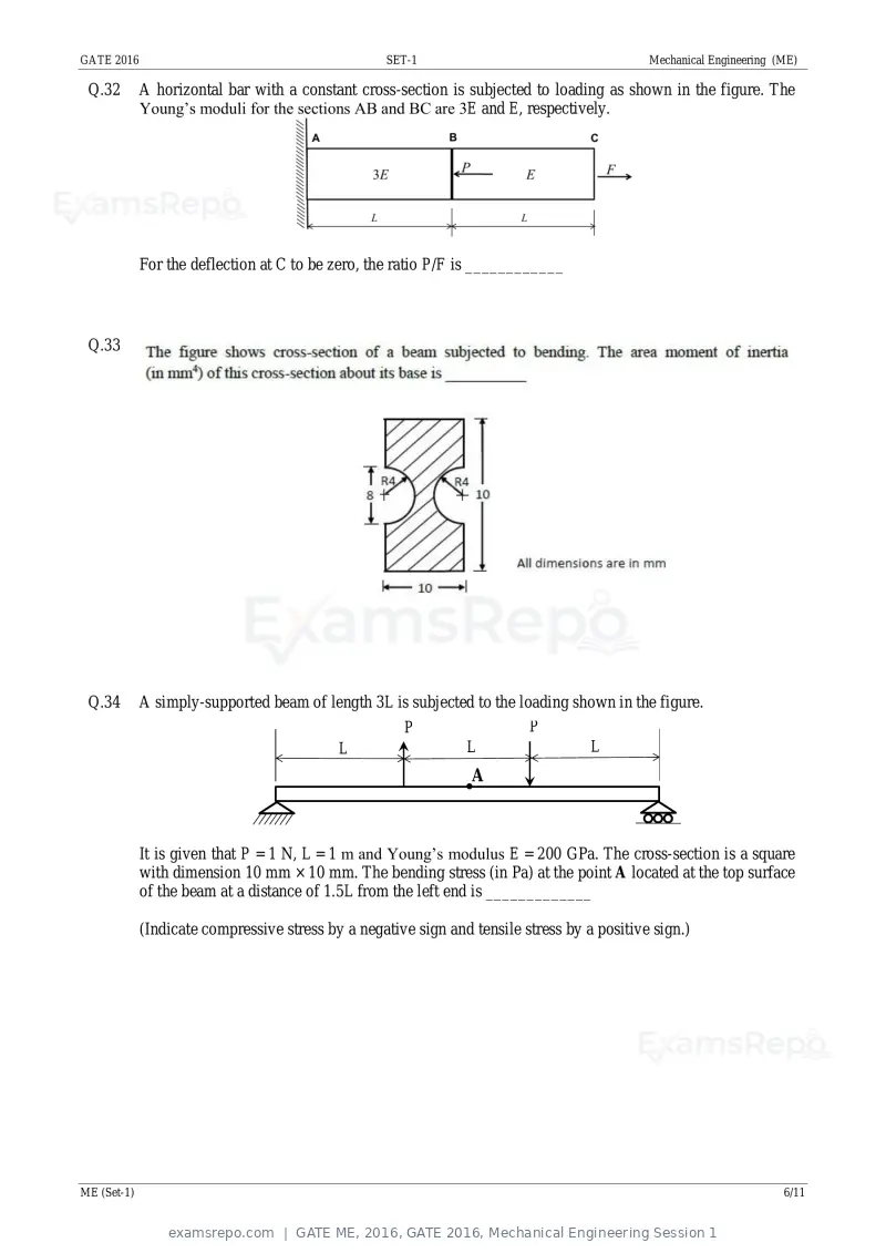 GATE ME 2016 question paper, GATE 2016, Mechanical Engineering Session 1, page 8 of 52
