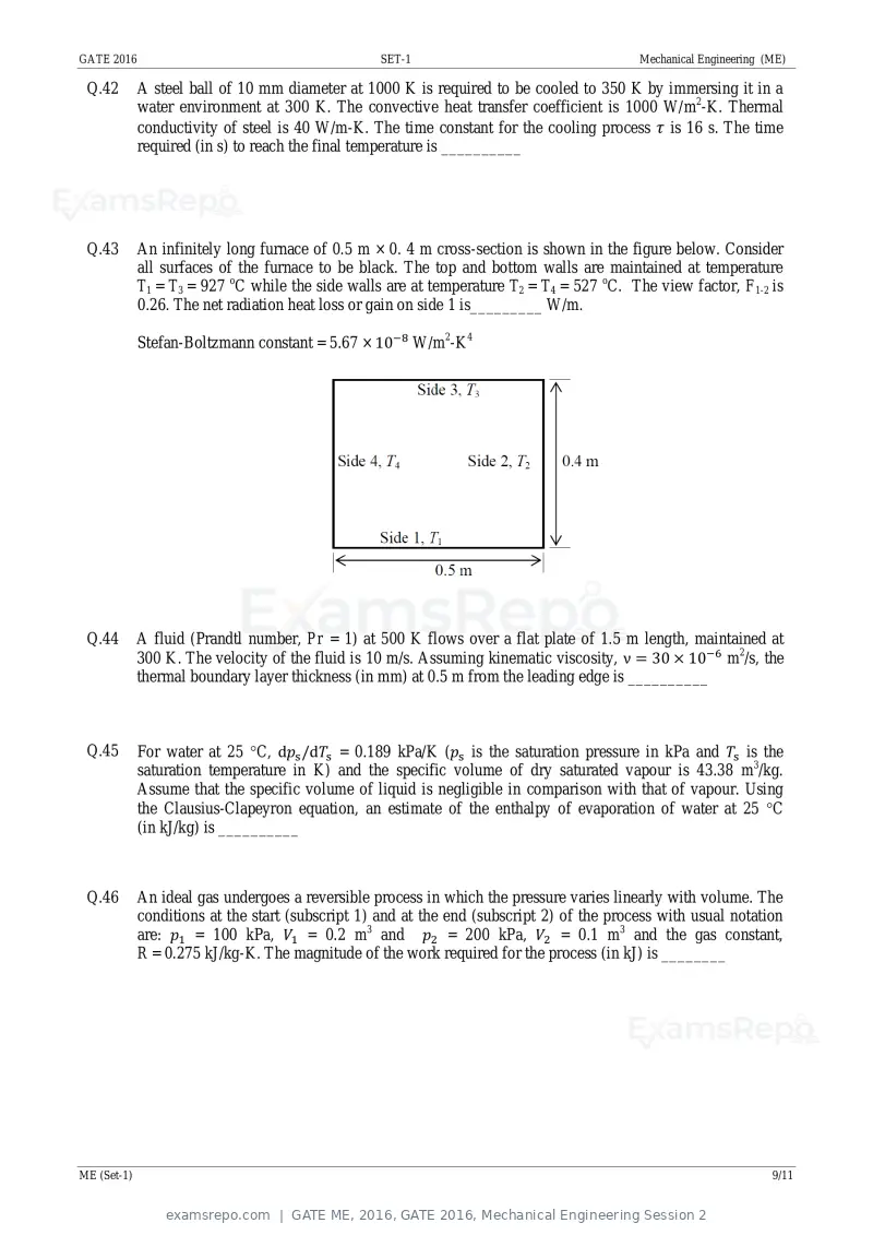 GATE ME 2016 question paper, GATE 2016, Mechanical Engineering Session 2, page 11 of 52