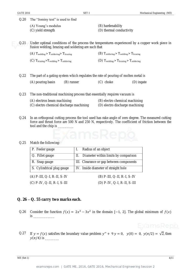 GATE ME 2016 question paper, GATE 2016, Mechanical Engineering Session 2, page 6 of 52