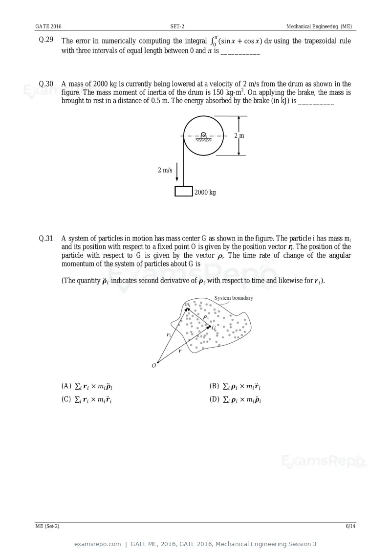 GATE ME 2016 question paper, GATE 2016, Mechanical Engineering Session 3, page 24 of 52