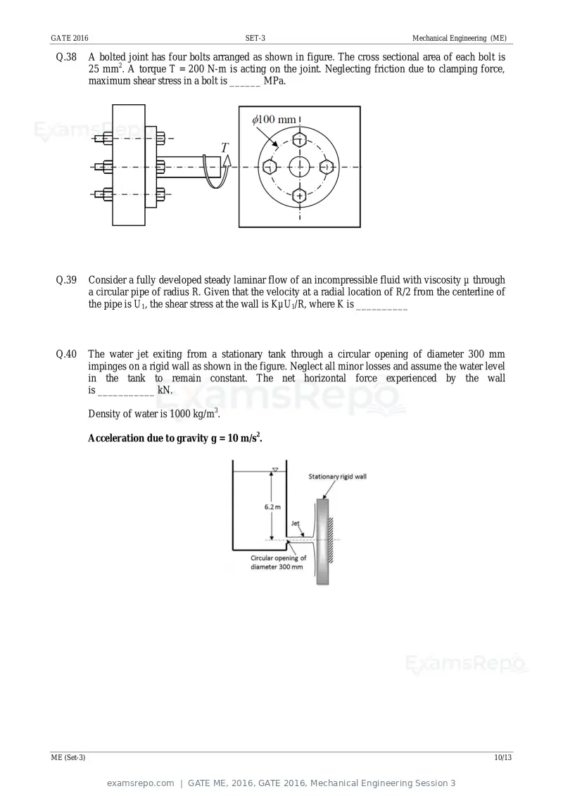 GATE ME 2016 question paper, GATE 2016, Mechanical Engineering Session 3, page 47 of 52