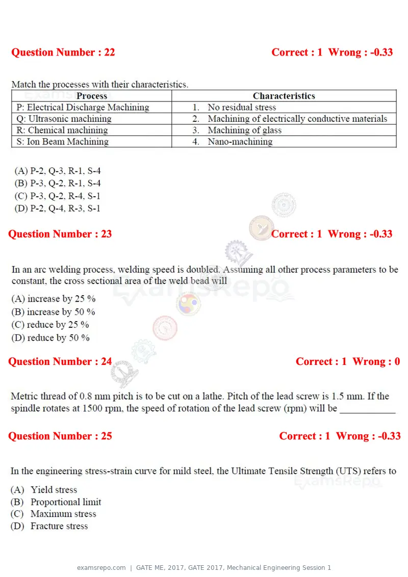 GATE ME 2017 question paper, GATE 2017, Mechanical Engineering Session 1, page 7 of 21