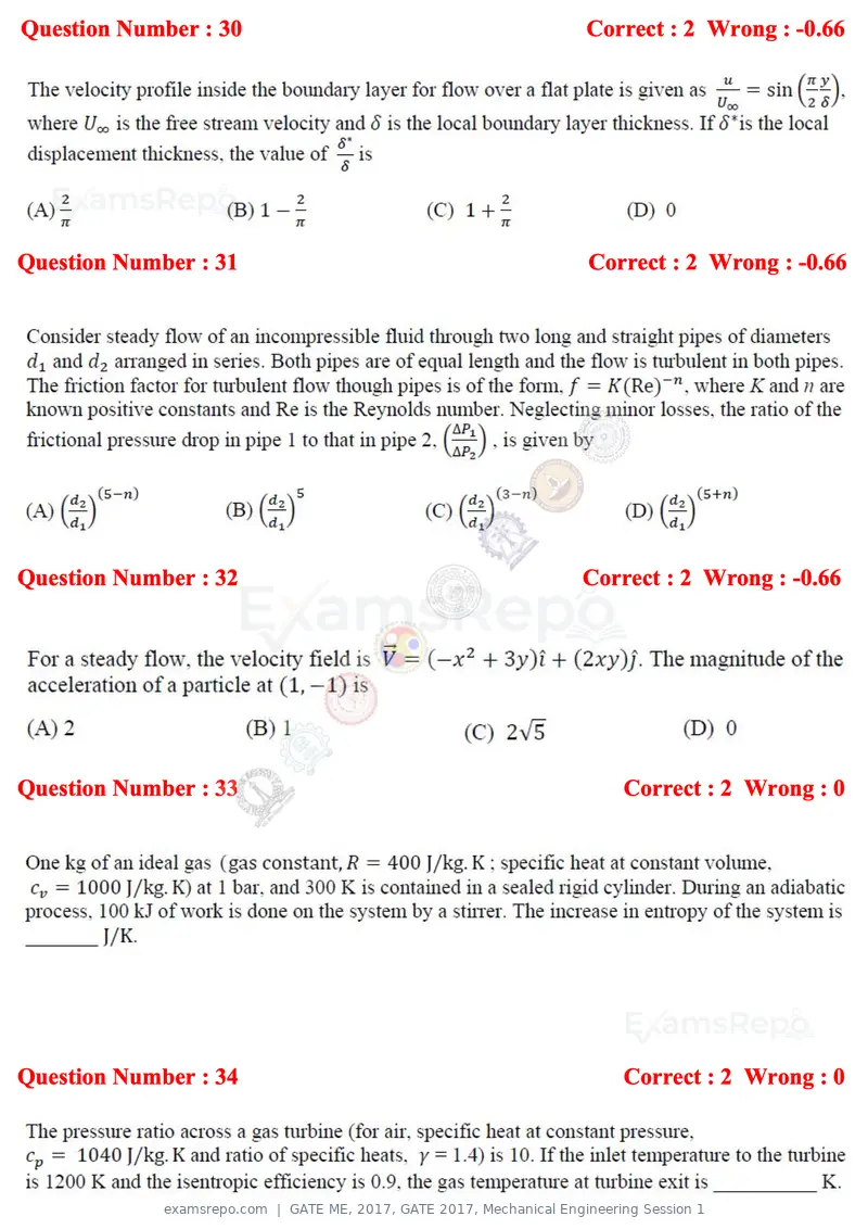 GATE ME 2017 question paper, GATE 2017, Mechanical Engineering Session 1, page 9 of 21