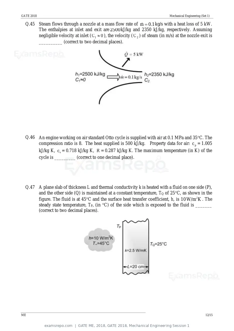 GATE ME 2018 question paper, GATE 2018, Mechanical Engineering Session 1, page 14 of 20