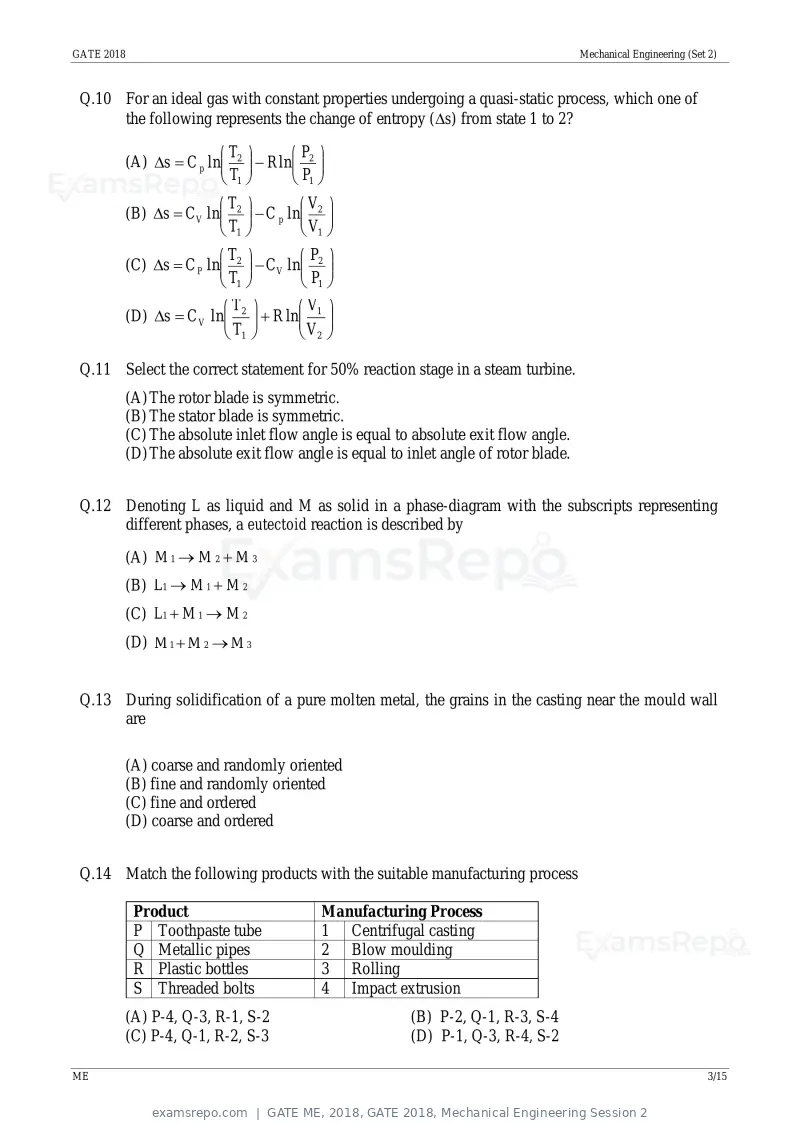 GATE ME 2018 question paper, GATE 2018, Mechanical Engineering Session 2, page 6 of 21
