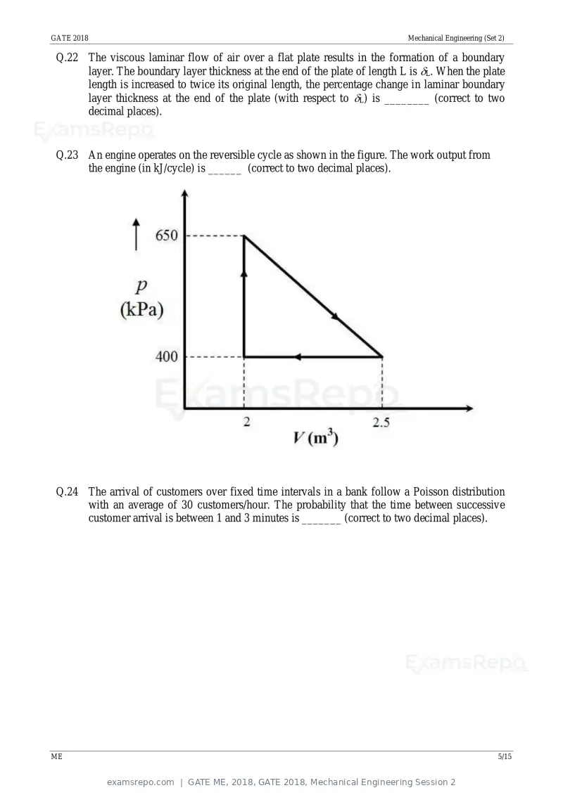GATE ME 2018 question paper, GATE 2018, Mechanical Engineering Session 2, page 8 of 21