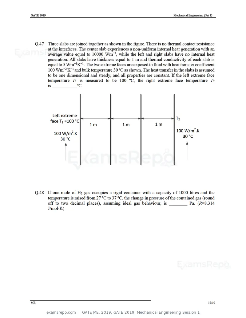 GATE ME 2019 question paper, GATE 2019, Mechanical Engineering Session 1, page 21 of 52