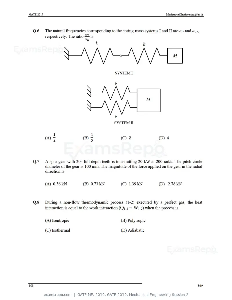 GATE ME 2019 question paper, GATE 2019, Mechanical Engineering Session 2, page 7 of 52