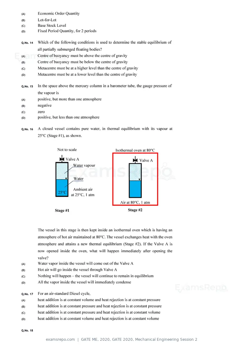 GATE ME 2020 question paper, GATE 2020, Mechanical Engineering Session 2, page 28 of 41