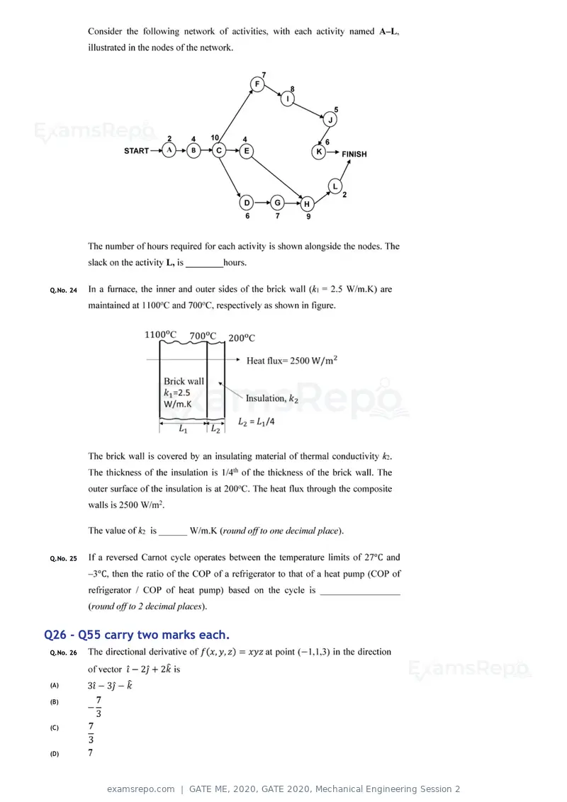 GATE ME 2020 question paper, GATE 2020, Mechanical Engineering Session 2, page 30 of 41