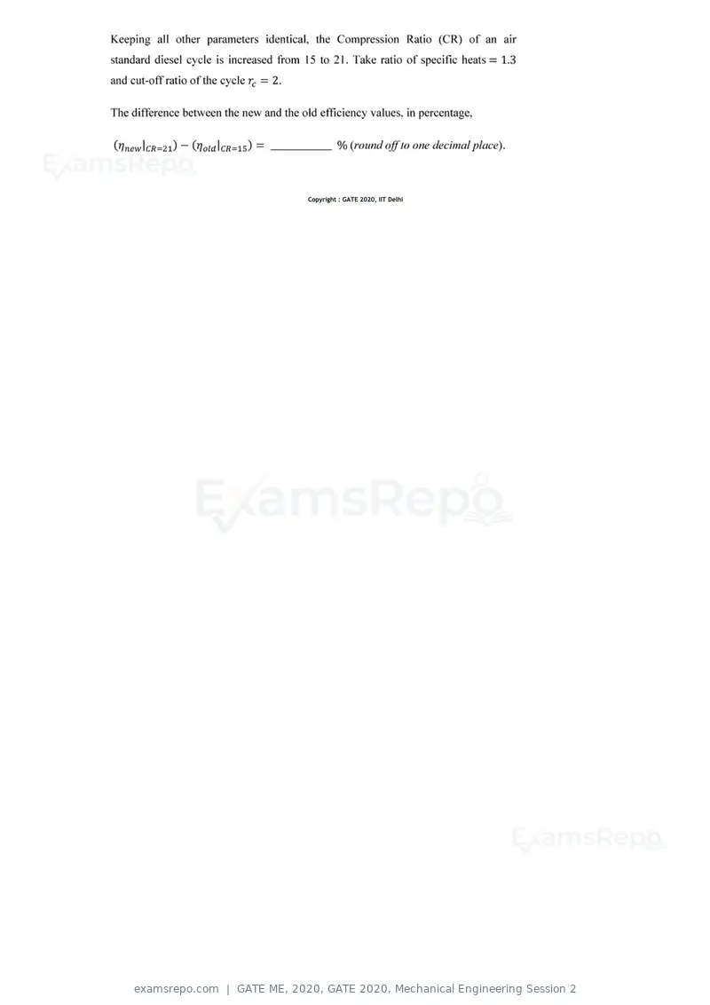 GATE ME 2020 question paper, GATE 2020, Mechanical Engineering Session 2, page 39 of 41