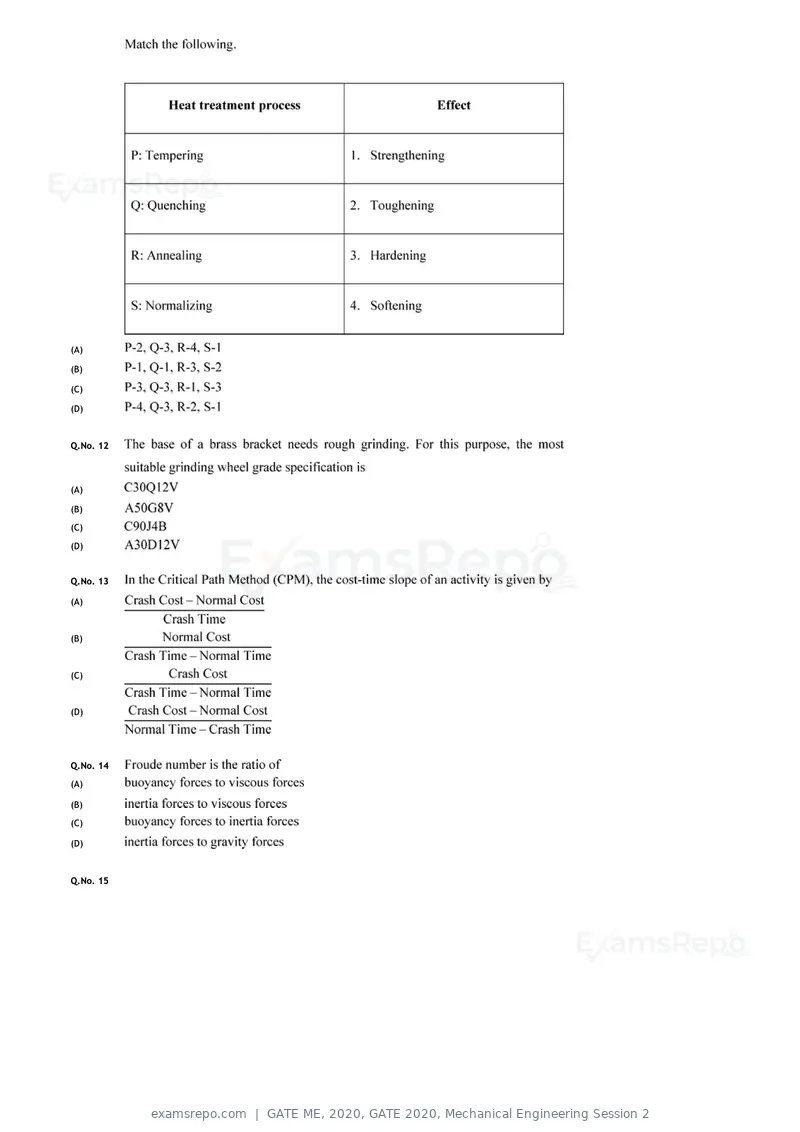 GATE ME 2020 question paper, GATE 2020, Mechanical Engineering Session 2, page 7 of 41