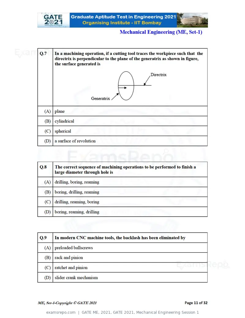 GATE ME 2021 question paper, GATE 2021, Mechanical Engineering Session 1, page 12 of 70