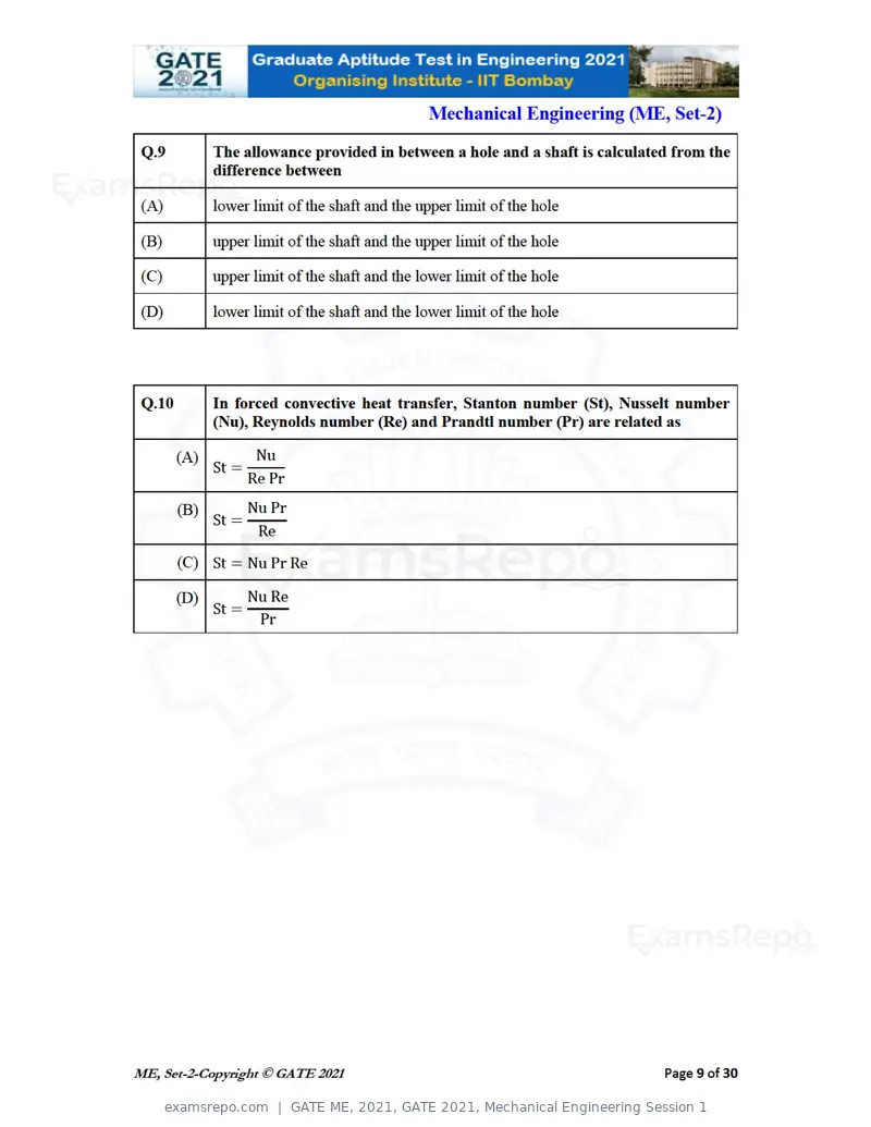 GATE ME 2021 question paper, GATE 2021, Mechanical Engineering Session 1, page 46 of 70