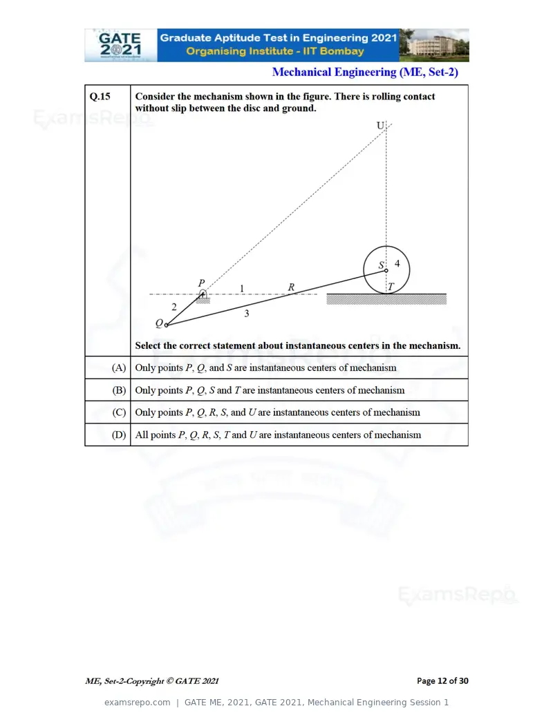 GATE ME 2021 question paper, GATE 2021, Mechanical Engineering Session 1, page 49 of 70