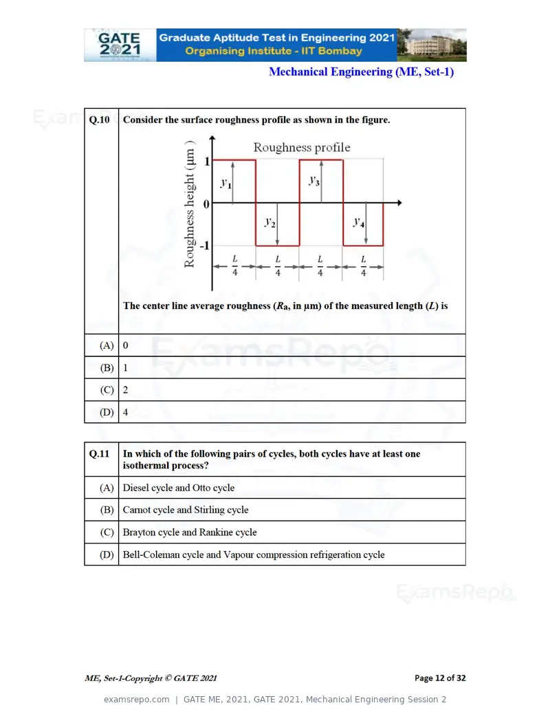 GATE ME 2021 question paper, GATE 2021, Mechanical Engineering Session 2, page 13 of 70