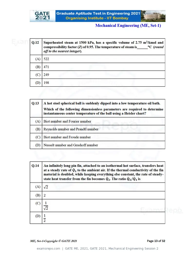 GATE ME 2021 question paper, GATE 2021, Mechanical Engineering Session 2, page 14 of 70