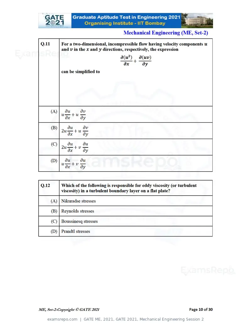 GATE ME 2021 question paper, GATE 2021, Mechanical Engineering Session 2, page 47 of 70