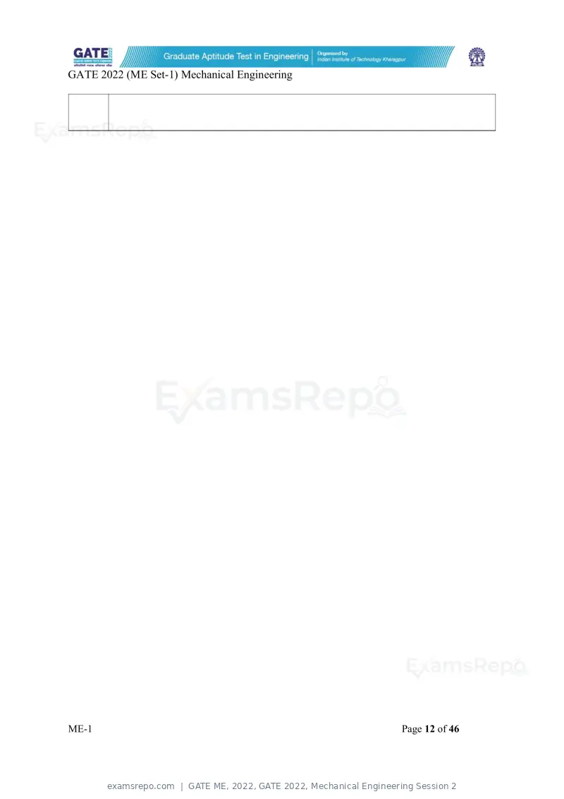 GATE ME 2022 question paper, GATE 2022, Mechanical Engineering Session 2, page 13 of 101