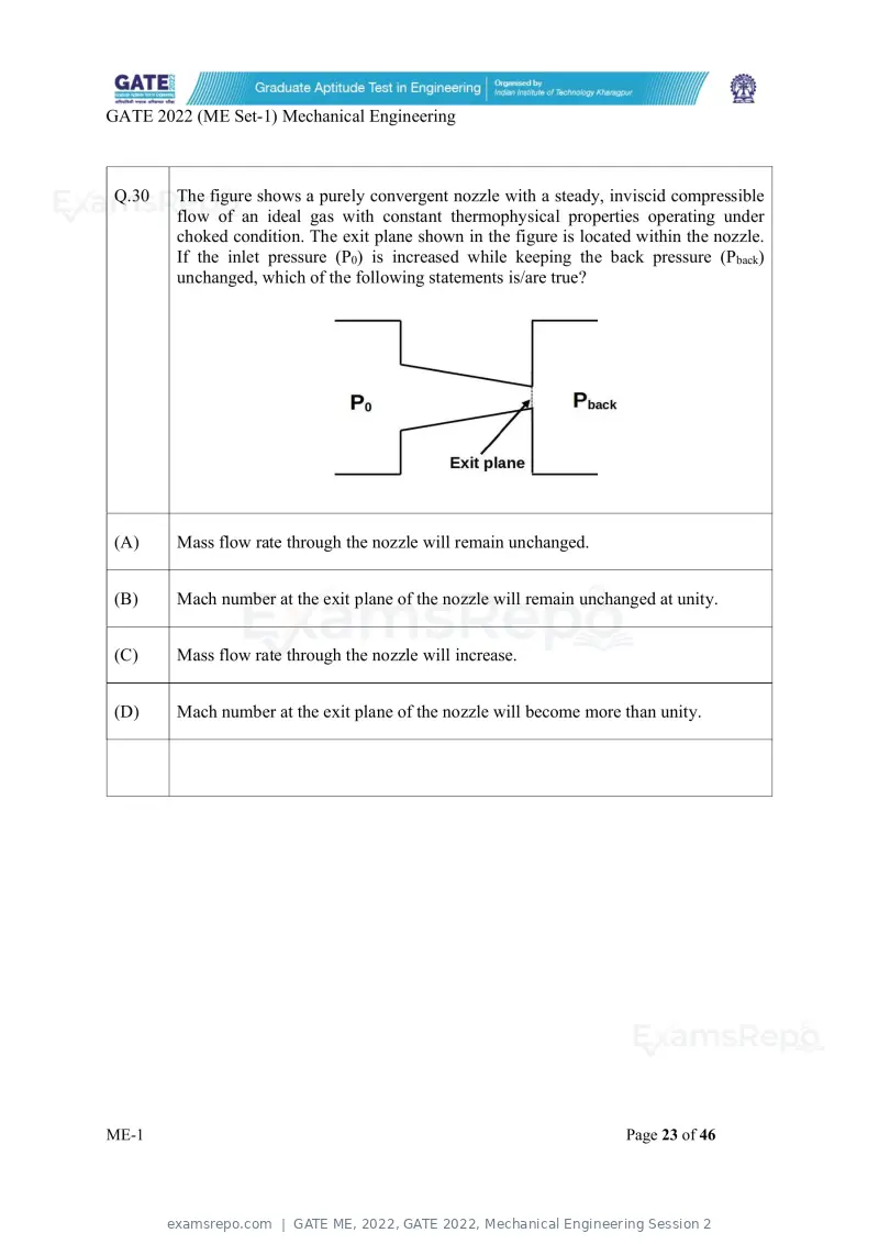 GATE ME 2022 question paper, GATE 2022, Mechanical Engineering Session 2, page 24 of 101