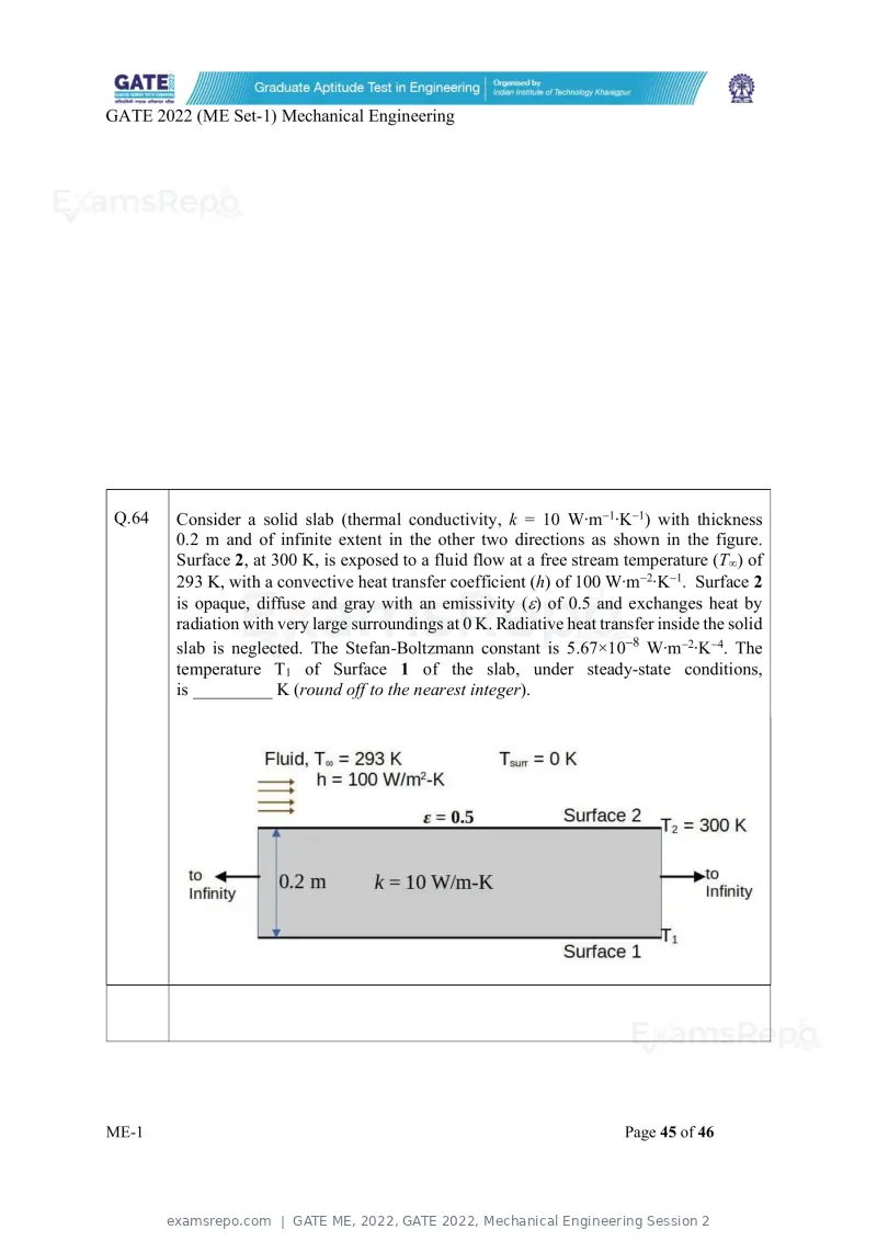 GATE ME 2022 question paper, GATE 2022, Mechanical Engineering Session 2, page 46 of 101