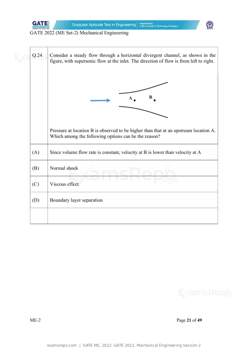 GATE ME 2022 question paper, GATE 2022, Mechanical Engineering Session 2, page 71 of 101