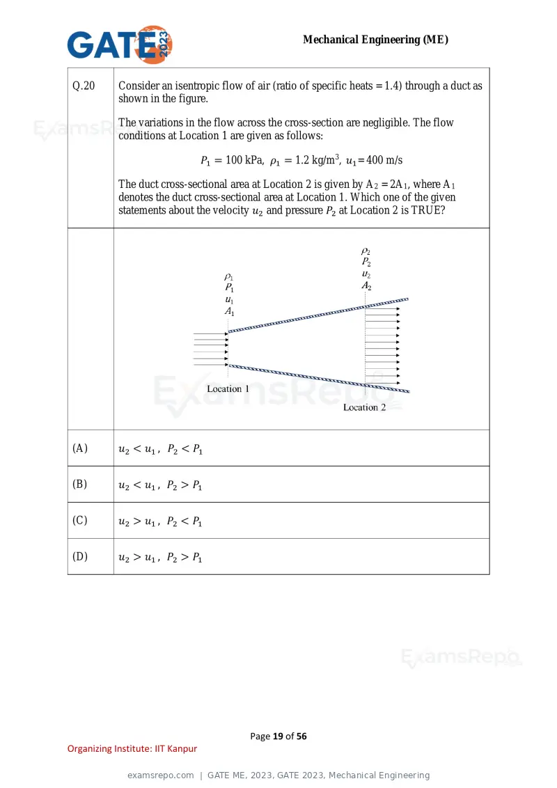 GATE ME 2023 question paper, GATE 2023, Mechanical Engineering, page 19 of 56