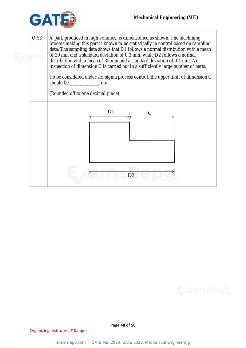 GATE ME 2023 question paper, GATE 2023, Mechanical Engineering, page 48 of 56