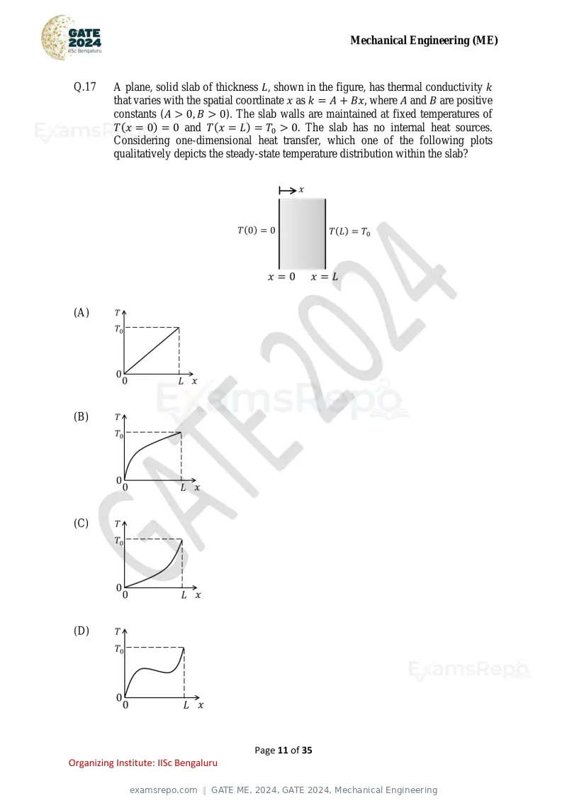 GATE ME 2024 question paper, GATE 2024, Mechanical Engineering, page 11 of 35