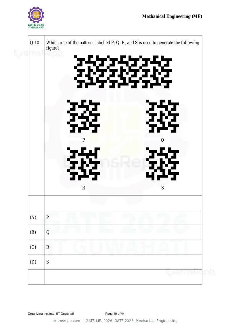 GATE ME 2026 question paper, GATE 2026, Mechanical Engineering, page 10 of 44