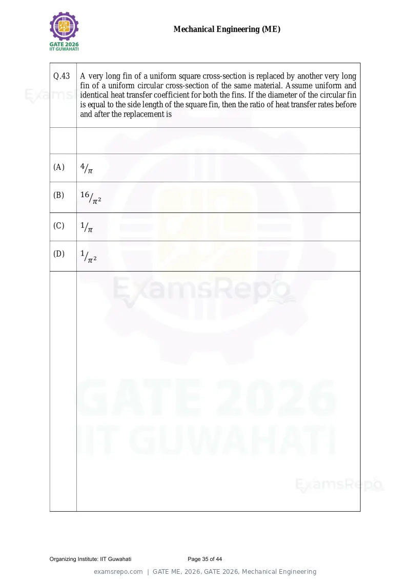 GATE ME 2026 question paper, GATE 2026, Mechanical Engineering, page 35 of 44