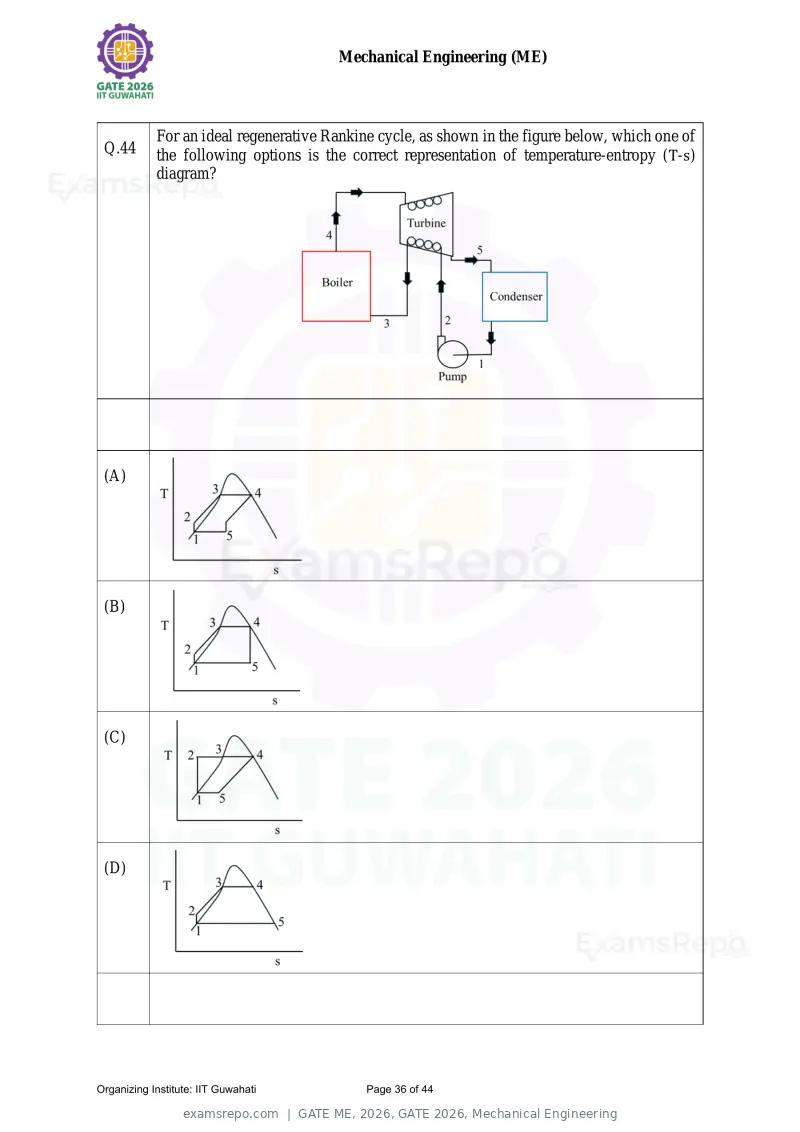 GATE ME 2026 question paper, GATE 2026, Mechanical Engineering, page 36 of 44