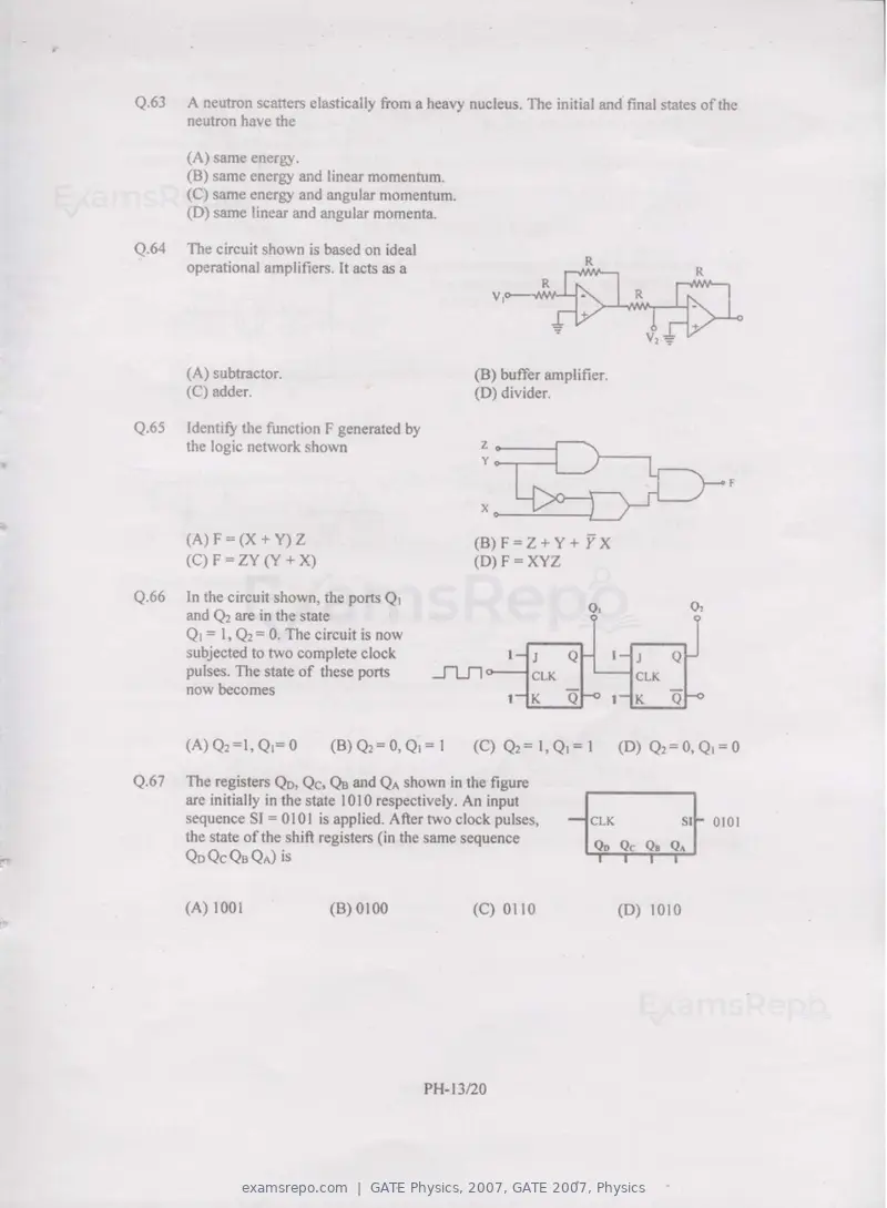 GATE Physics 2007 question paper, GATE 2007, Physics, page 13 of 17