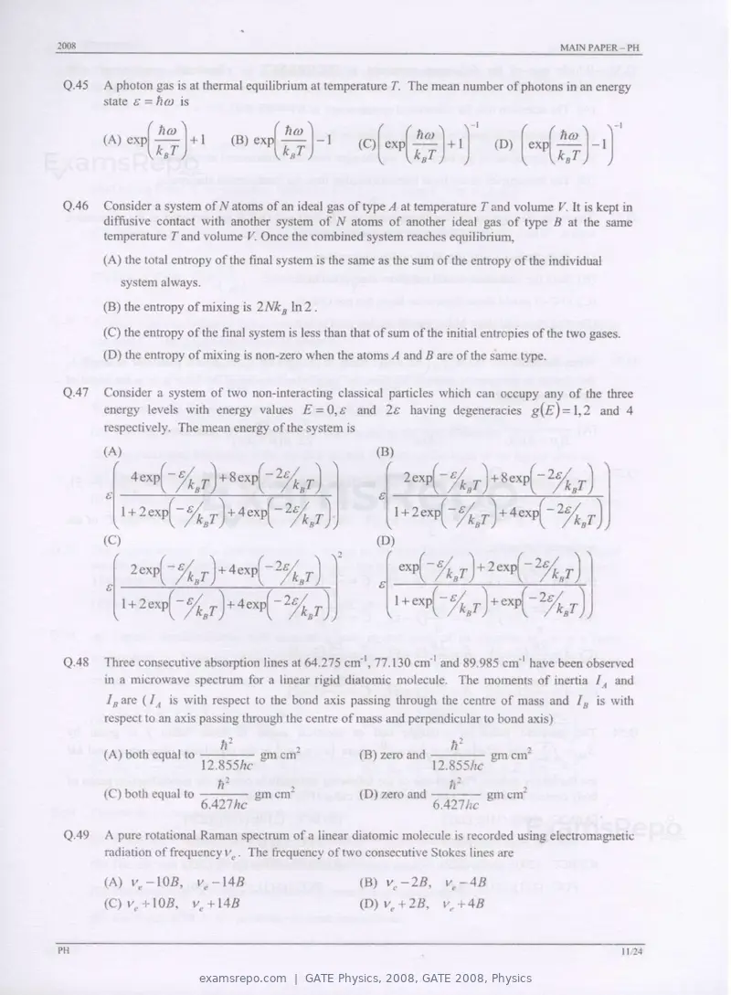 GATE Physics 2008 question paper, GATE 2008, Physics, page 11 of 20