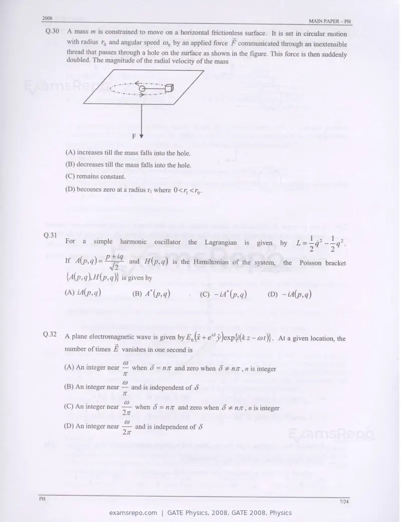GATE Physics 2008 question paper, GATE 2008, Physics, page 7 of 20