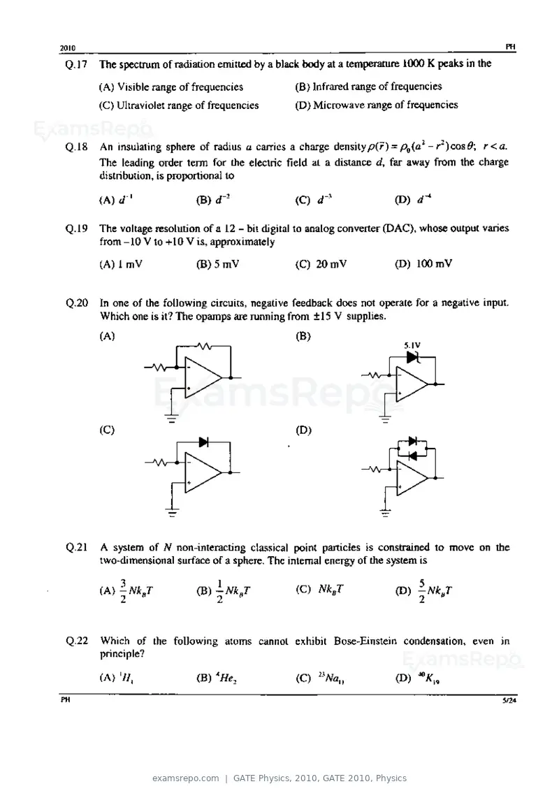 GATE Physics 2010 question paper, GATE 2010, Physics, page 5 of 24