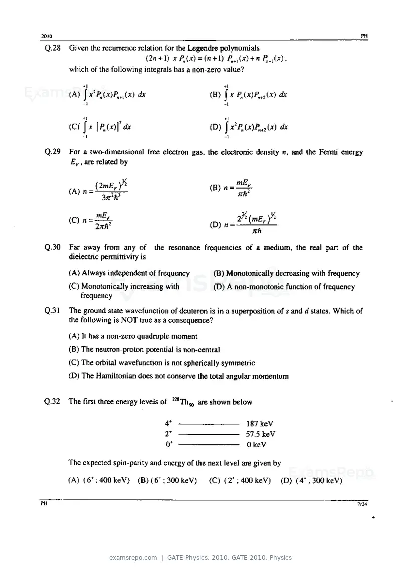GATE Physics 2010 question paper, GATE 2010, Physics, page 7 of 24